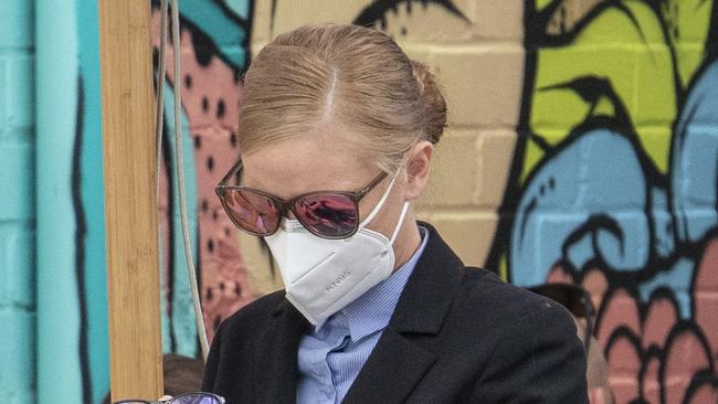 International fraudster Samantha Azzopardi (aka Emily Bamberger) leaves a Picton cafe near the courthouse on March 18. Picture: Simon Bullard