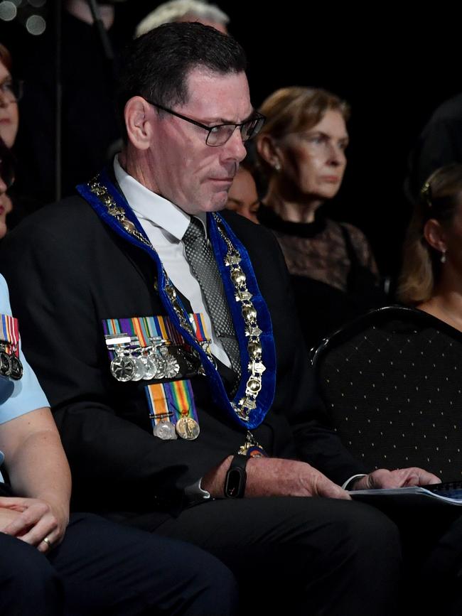 Townsville Mayor Troy Thompson at the 2024 Anzac Day Dawn Service. Picture: Evan Morgan