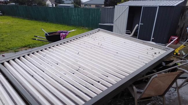 The storm’s damage was felt as far as Geelong. Kylie M Smith via Facebook