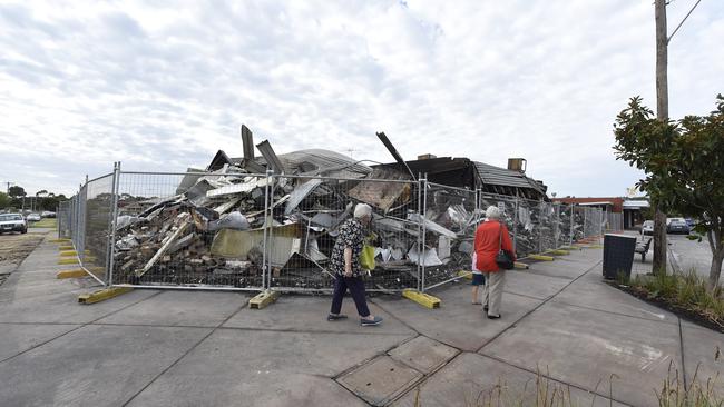 The building was later demolished after being severely damaged by fire. Picture: Alan Barber