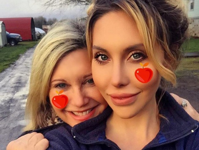 Olivia Newton-John with her daughter. Picture: Instagram.