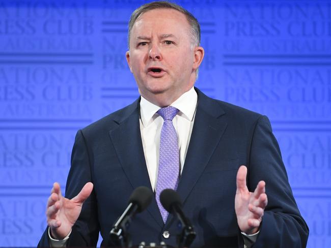 Anthony Albanese addressed Labor’s shock election loss. Picture: AAP