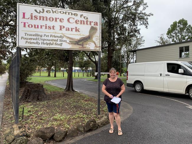 Manager Lismore Centra Tourist Park, Carmen Thomas awaits word on when and if the 40 motorhomes in the park and its residents will be moved due to a renewed flooding threat.