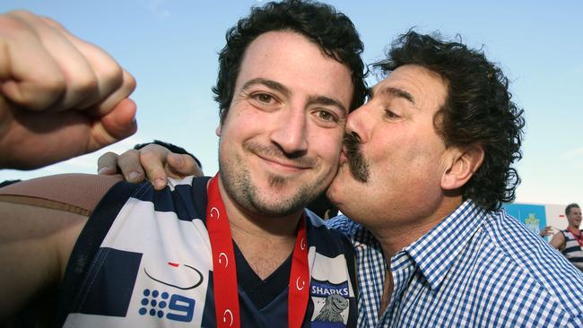 Dylan DiPierdomenico with his father, AFL great Robert DiPierdomenico.