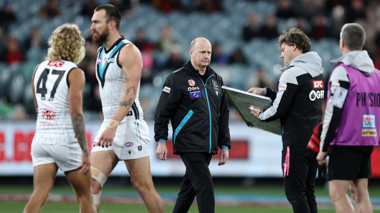 Ken Hinkley has close bonds with the Power players and staff. Picture: Mark Stewart