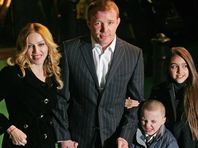 In the past ... Madonna and then-husband Guy Ritchie with Rocco and Lourdes in London in 2007. Picture: Supplied