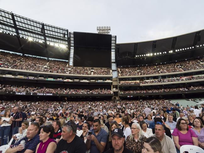 The crowd at the MCG enjoying Billy Joel’s show. Picture: Naomi Rahim