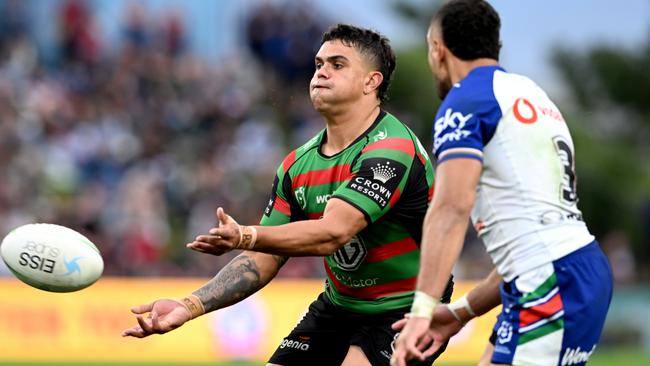 Latrell Mitchell put on a clinic against the Warriors. Picture: Bradley Kanaris/Getty