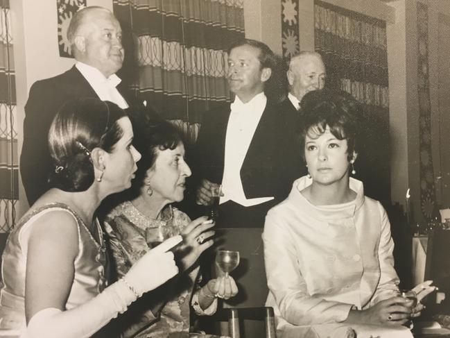 Jean Hay (right) in 1972 sitting next to the then Premier Bob Askin's wife, Molly. Husband David is behind with the Premier. Picture: Supplied