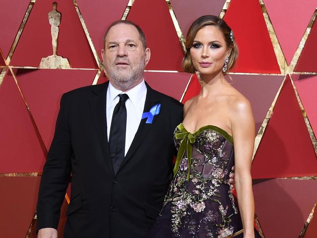 Harvey Weinstein’s wife, fashion designer Georgina Chapman, is standing by him.