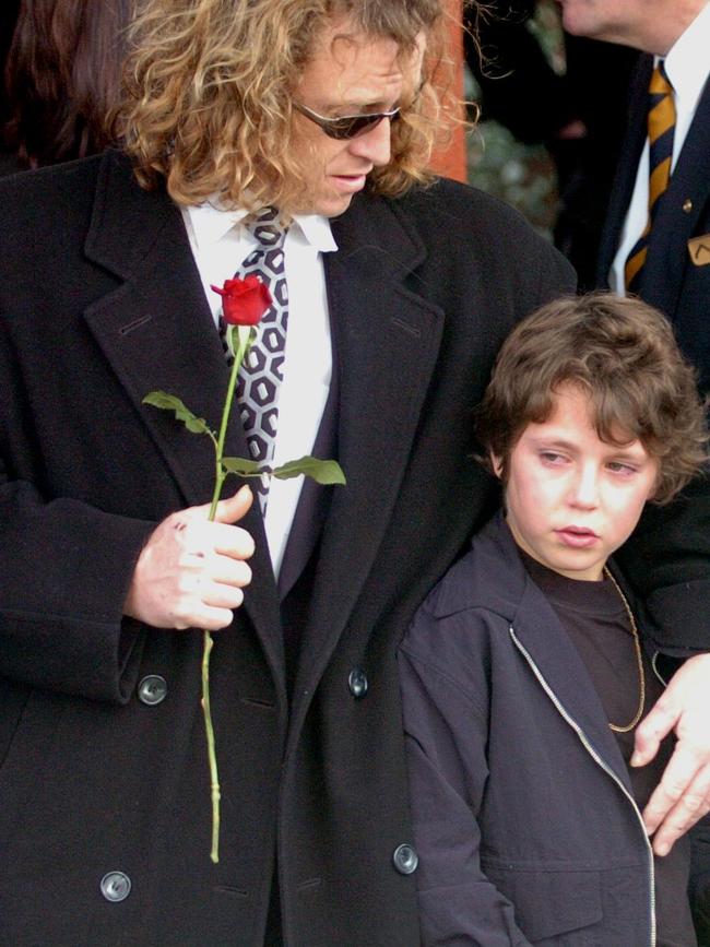 Andrew Hodson at the funeral of his parents Terence and Christine.