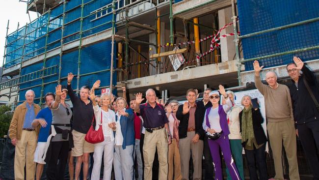 A photo of a residents protest against the original development application for the store back in 2016.