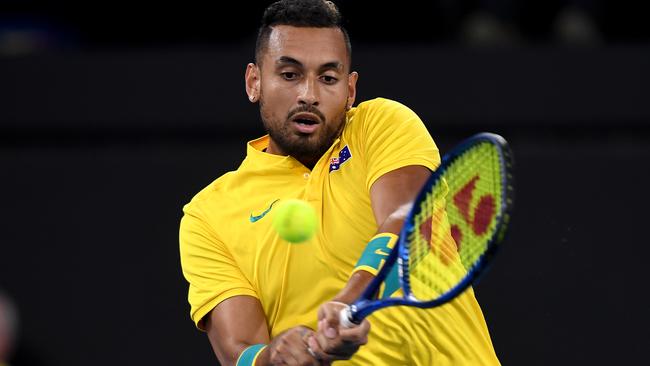 Kyrgios sealed the tie win for Australia. Picture: Getty