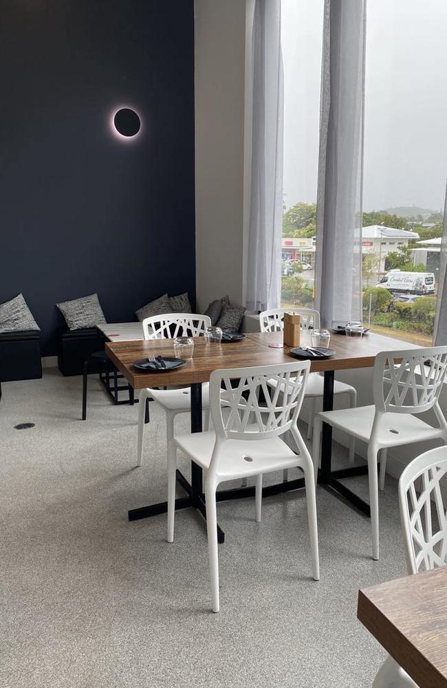 The venue offers indoor dining as well as seating on an outdoor terrace overlooking the Maroochy River.