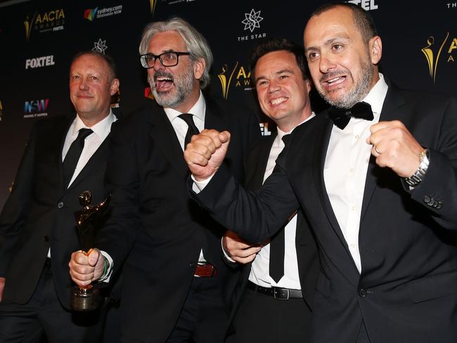 Producers of MasterChef Australia after winning the AACTA Award for Best Reality Television Series. Picture: Caroline McCredie/Getty