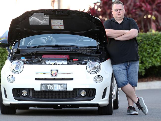 Troy Fisher was pleased when the ACCC contacted him in January about what he says is a problem-plagued Fiat 500, sold to him in 2012 for nearly $40,000. Picture: Jack Tran.