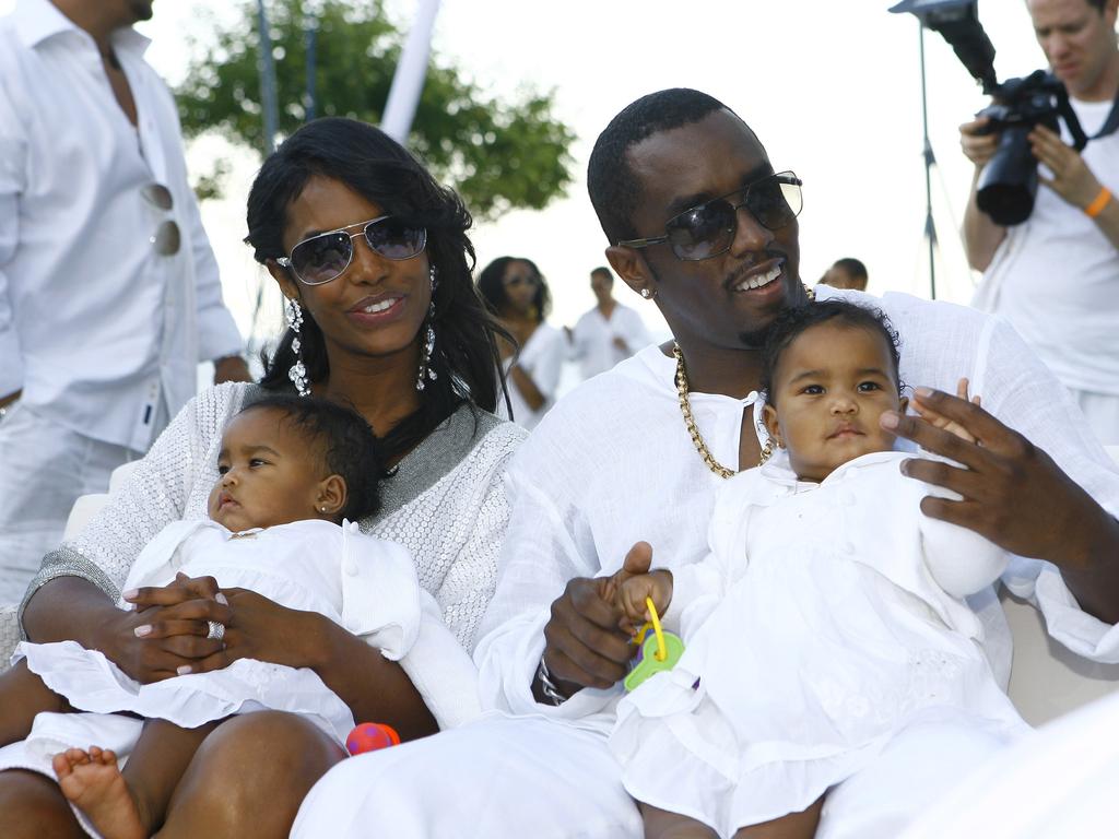 Sean Combs in 2007 with then partner Kim Porter, who died in 2018, and their twin daughters D'Lila Star Combs and Jessie James Combs. Picture: Getty Images for CP