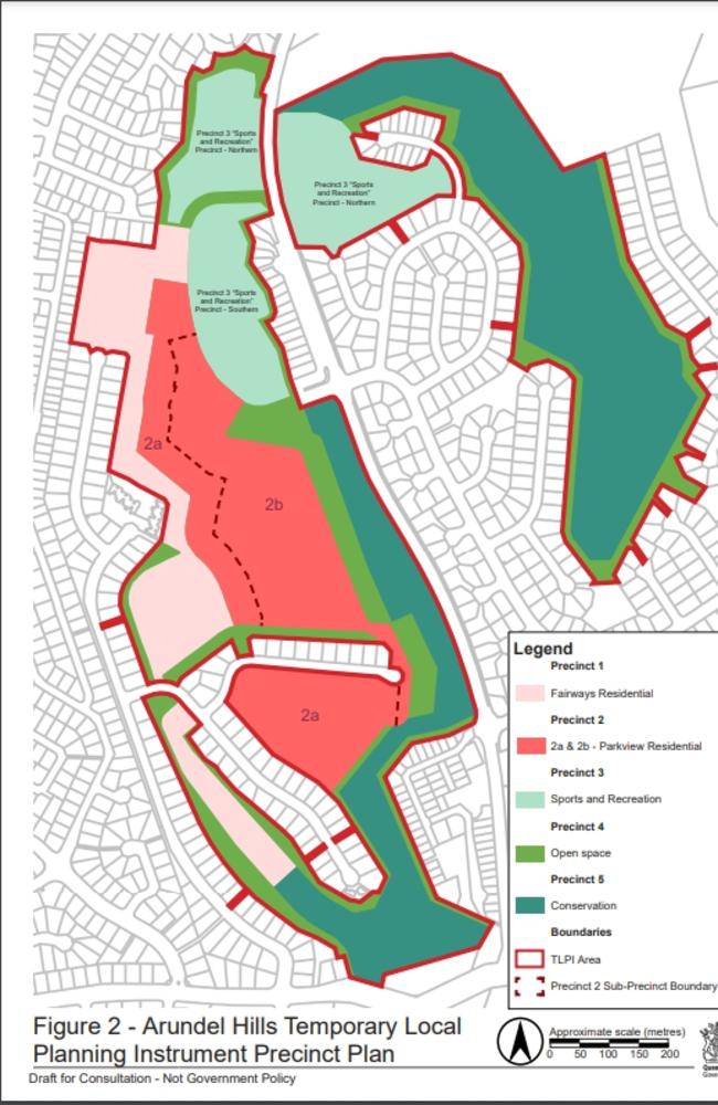 Plans put forward by Housing Minister and Gaven MP Meaghan Scanlon for the Arundel Hills Country Club development.