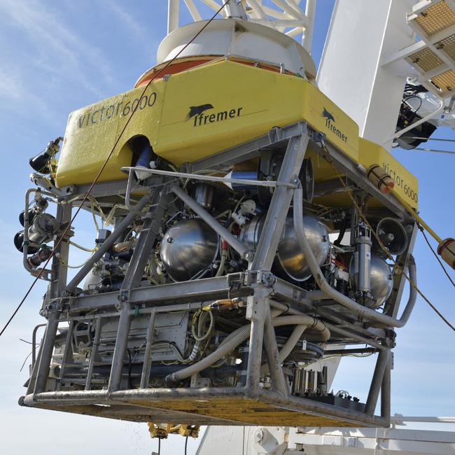 Ifremer, French deep-sea diving robot Victor 6000 launched by Atalante ship in 2018.