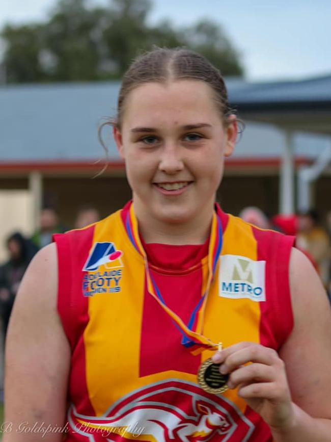 Ella Little won the best on ground medal in the division one grand final. Picture: Brayden Goldspink