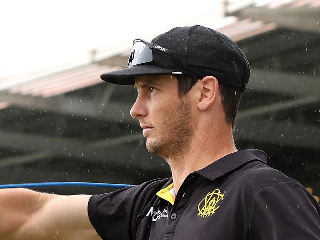 PERTH, AUSTRALIA - OCTOBER 22: Hilton Cartwright of Western Australia warms up during the Sheffield Shield match between Western Australia and Tasmania at the WACA Ground, on October 22, 2024, in Perth, Australia. (Photo by Paul Kane/Getty Images)