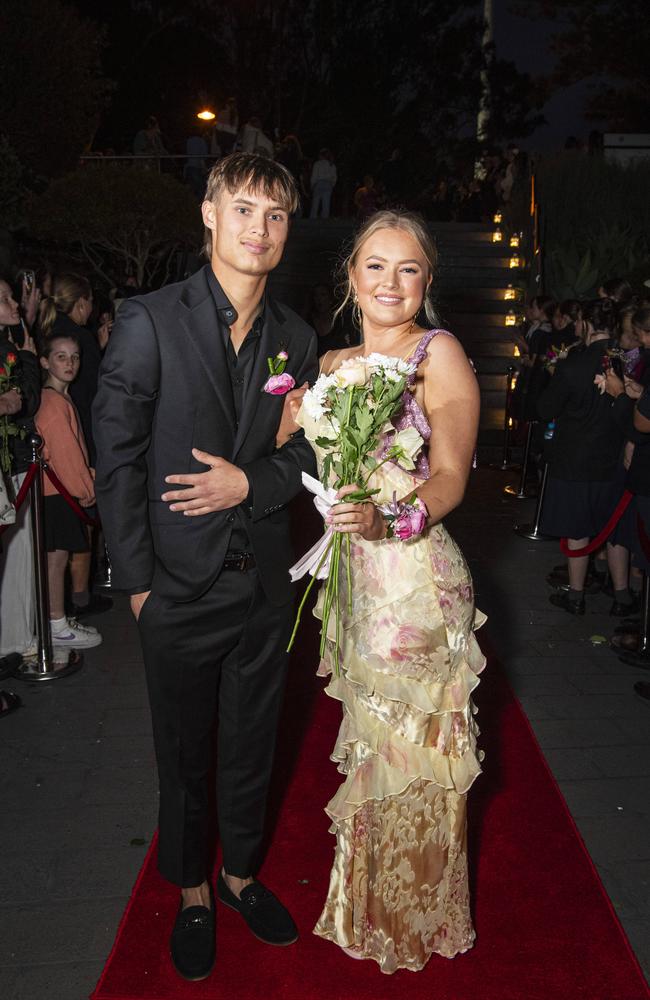 Ava Tate and partner James Wheat arrive at The Glennie School formal at Picnic Point, Thursday, September 12, 2024. Picture: Kevin Farmer