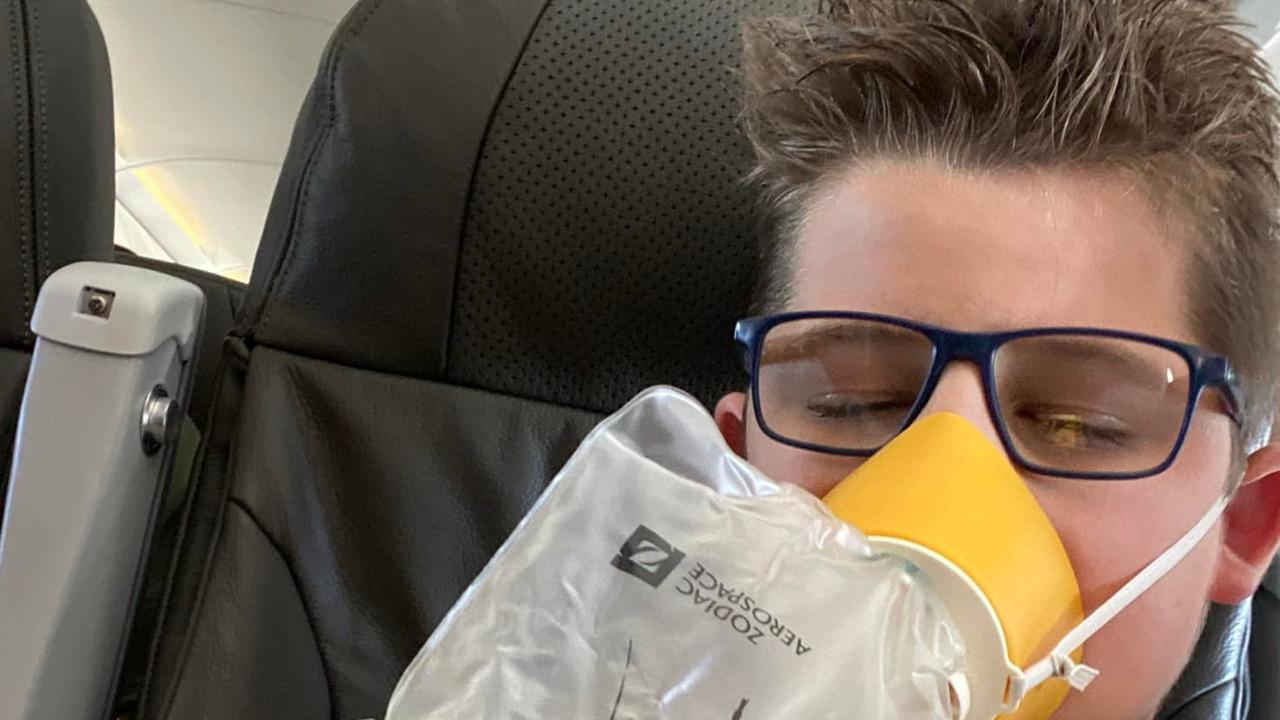 Kobe Malloy had difficulties breathing on his flight to Queensland. Picture: Supplied