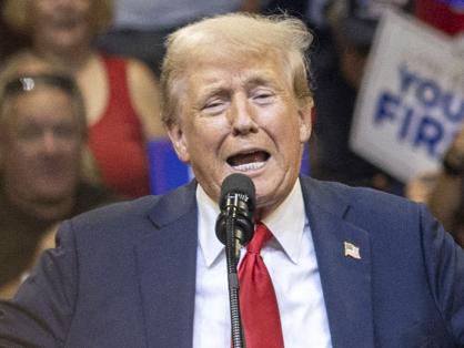 Former US President and Republican presidential candidate Donald Trump speaks during an election campaign rally in Bozeman, Montana, on August 9, 2024. (Photo by Natalie BEHRING / AFP)