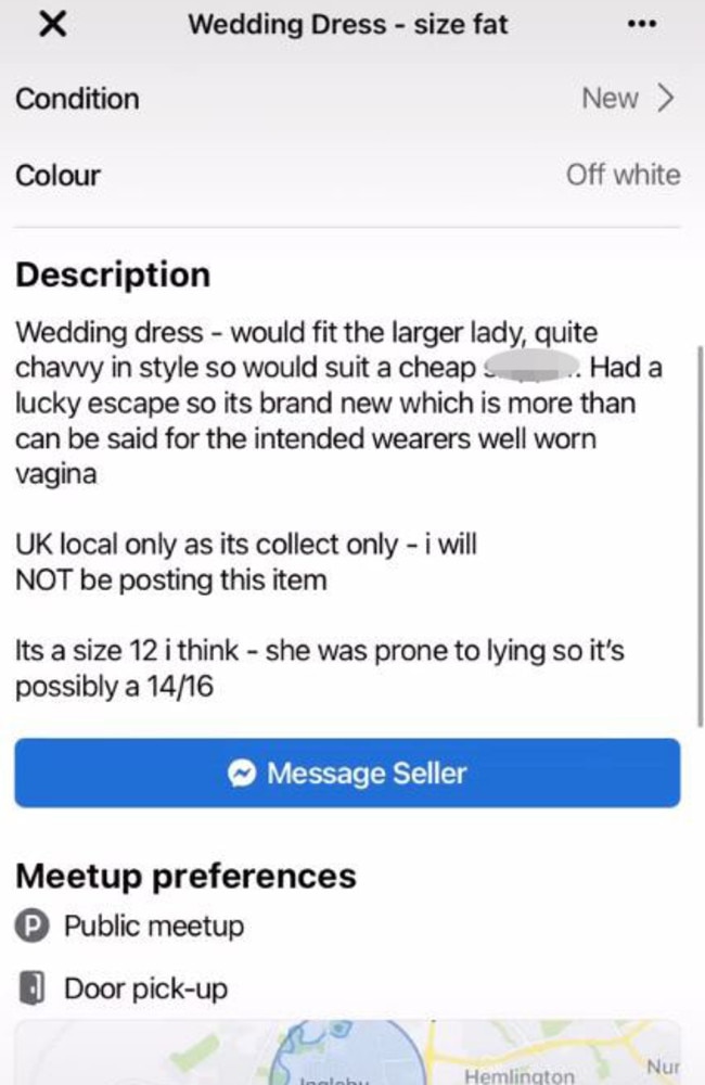 A man who claimed his ex-fiancee had cheated on him, posted this advert to Facebook Marketplace. Picture: TikTok/pduck11