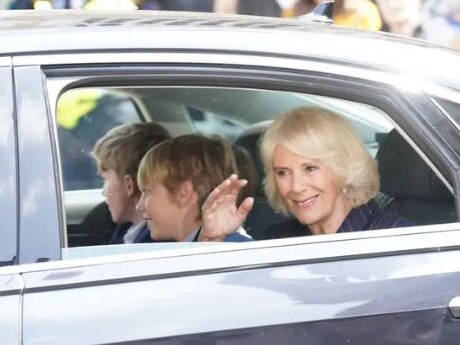 Camilla left the rehearsal with her grandsons who will act as pages at the historic ceremony. Picture: PA