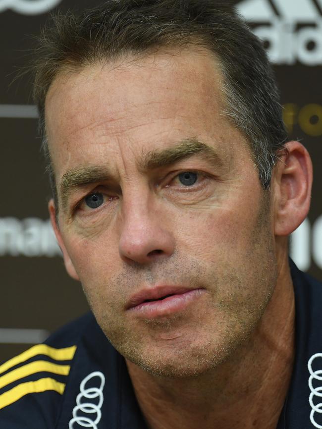 Hawks coach Alastair Clarkson got under the skin of John Longmire. Pic: AAP