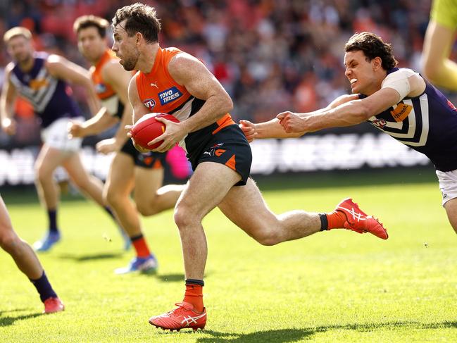 Daniels’s electric pace was too much for the Dockers in their round 23 clash. Picture: Phil Hillyard