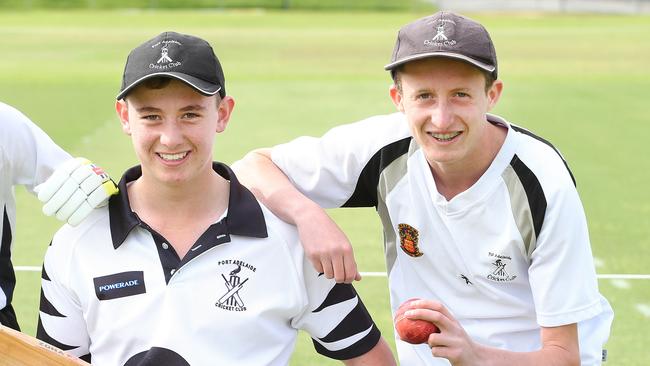 Jack Jackson (right) took a double hat-trick for Port Adelaide on Saturday. Pictured in 2016 with teammate Jack Bastian. Picture: Stephen Laffer