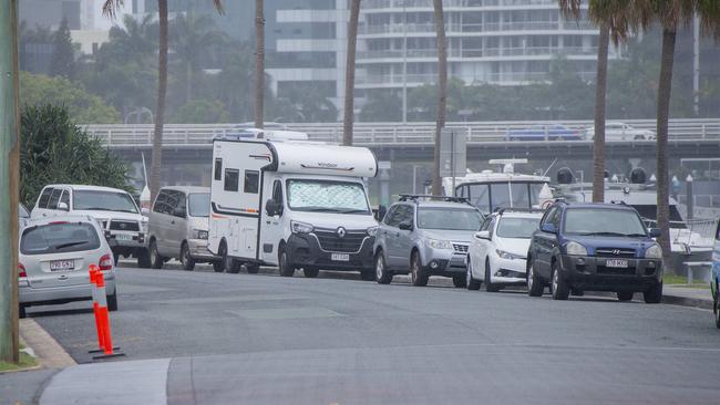 Surfers Paradise residents are annoyed over a number of people camping at Budds Beach. Picture: Jerad Williams