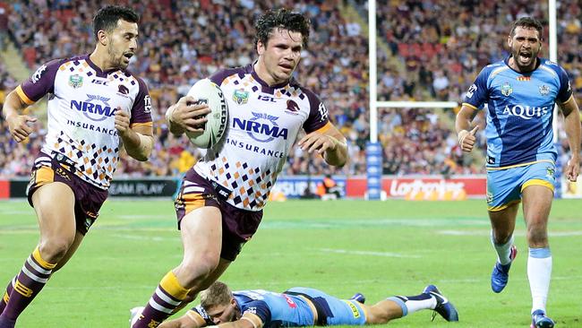 James Roberts scored three tries against the Titans last Friday night. Picture: Peter Wallis