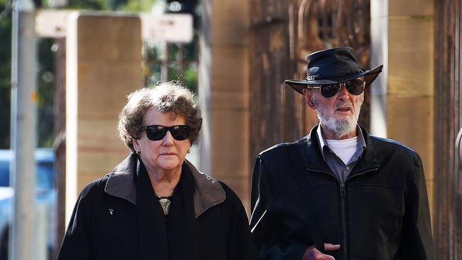 The family of Michael John Russell outside the Coroners Court. Picture: Roger Wyman