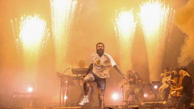 Post Malone performs at the RNA Showgrounds. Photo – Stephen Archer