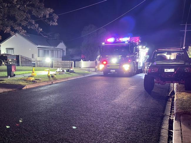 Fire on Finlayson Cr in Traralgon on May 29, 2025. Picture: Jack Colantuono