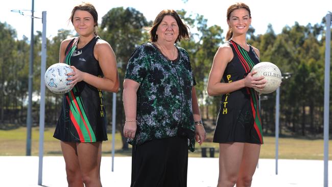 Joy Gillett with Montana Geyer, 18, and Lyndall Mann, 25.