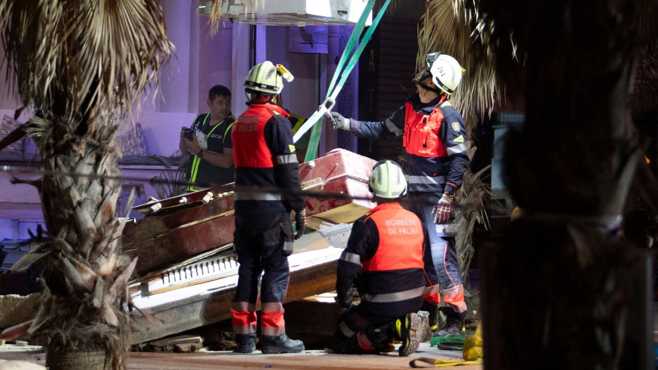 A building has collapsed at a popular beach club in Mallorca, Spain. Picture: Jaime Reina / AFP