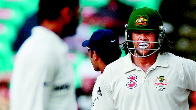 Andrew Symonds clashed with Harbhajan Singh at the SCG in 2008.