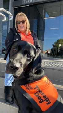 Therapy dog Dimitri is a calming presence at Taree