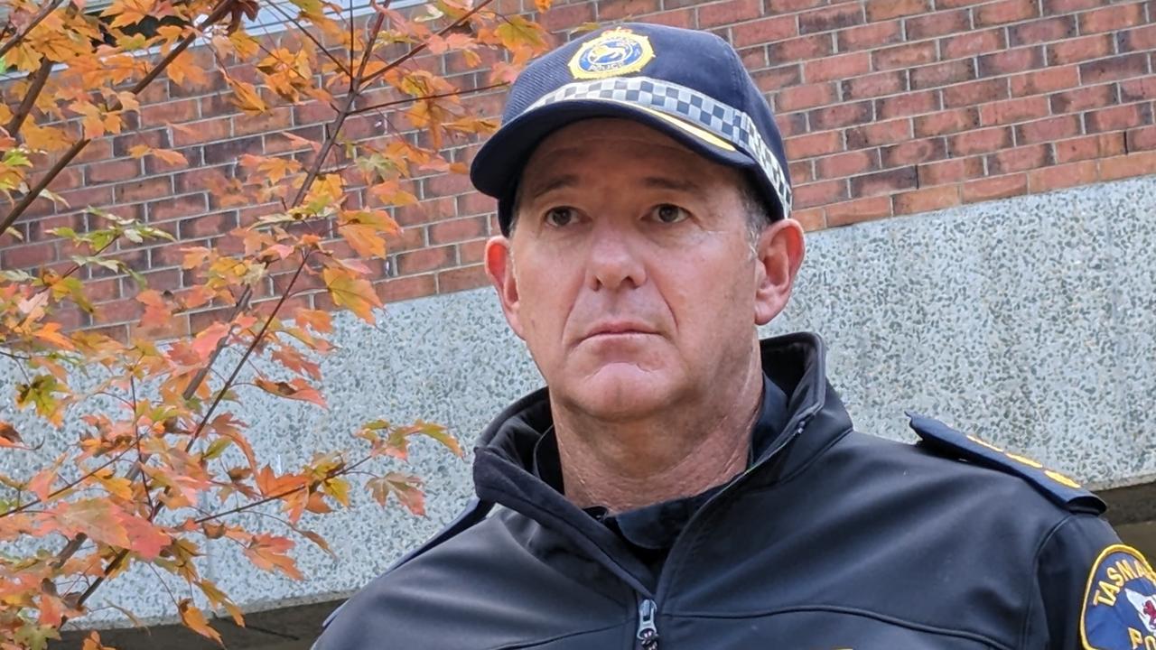 Tasmania Police Inspector Craig Fox speaking about the disappearance of Burnie teen Shyanne-Lee Tatnell, 14, from Launceston on April 30, 2023. May 8, 2023. Picture: Alex Treacy