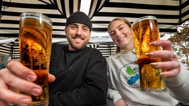 Beer drinks Sophia Bazalicki and Bailey Pilgrim both agreed an increase to the beer tax was “not good”. Picture: Tony Gough