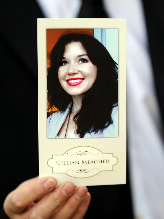 The order of service for Jill Meagher’s funeral at the chapel in Fawkner Cemetery. Picture: AFP