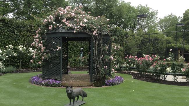 The gardens of the Fox family mansion in Toorak. Picture: Supplied