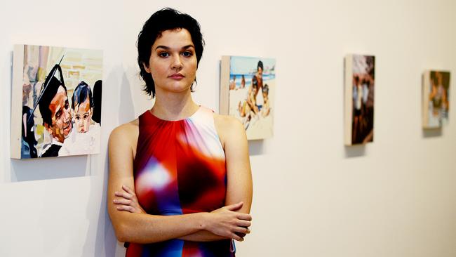 La Prairie Art Award winner Thea Anamara Perkins in Sydney. Picture: Getty Images