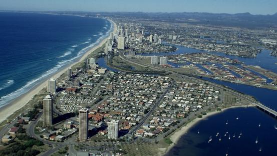 The Surfers Paradise skyline in the 1980s. Supplied by Gold Coast City Council