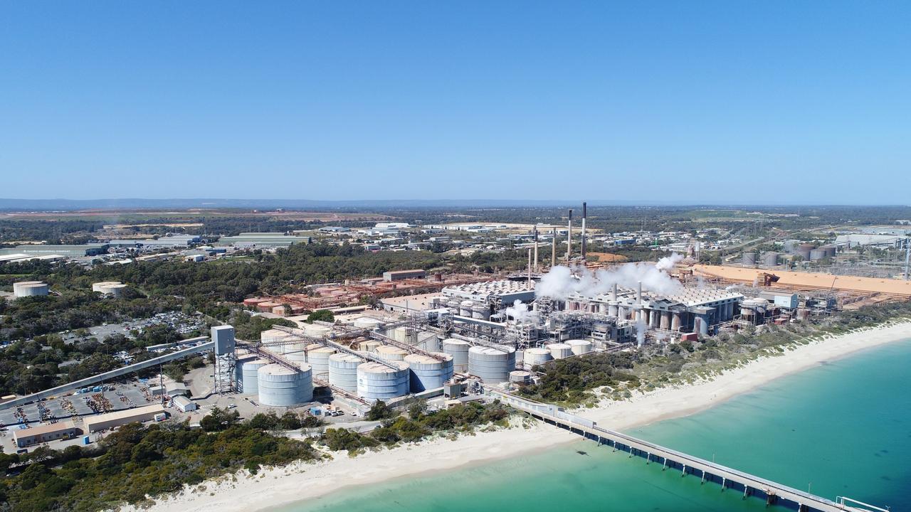 Alcoa Corporation announced its Kwinana Alumina Refinery (pictured) in WA would be gradually curtailed, with the workforce of 800 people cut down to just 50 over the next two years. Picture: Supplied