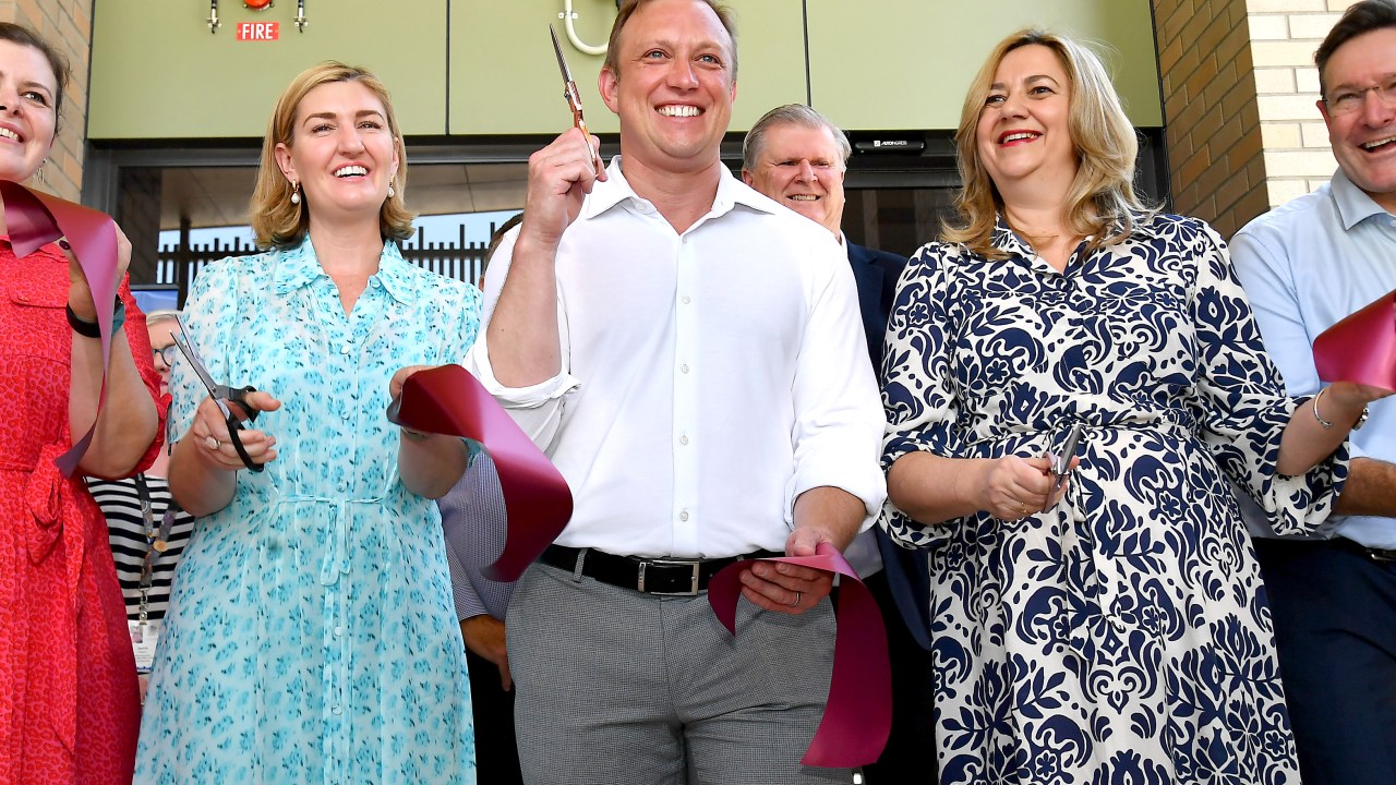 Health Minister Shannon Fentiman, Deputy Premier Steven Miles, Premier Annastacia Palaszczuk


Premier Annastacia Palaszczuk joins the Deputy Premier, Health Minister and local MPs to officially open the Kallangur Satellite Hospital.


Friday December 1, 2023. Picture, John Gass